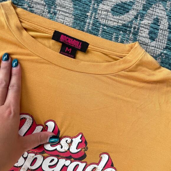 Rock & Roll Denim Women's "West Desperado" Graphic T-Shirt‎ Mustard Yellow - Picture 4 of 7